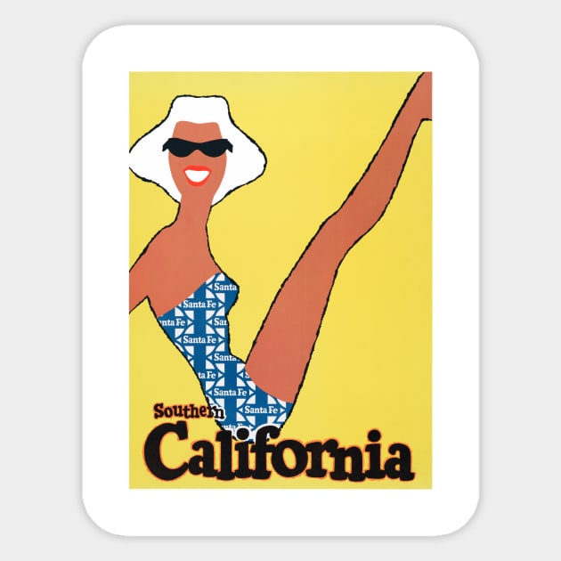 Vintage Travel Poster Southern California USA Sticker by vintagetreasure